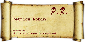 Petrics Robin névjegykártya